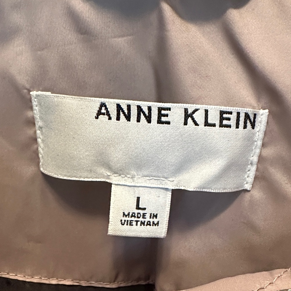 Anne Klein Women's Quilted Classic Taupe Puffer Coat Size Large - Picture 2 of 8